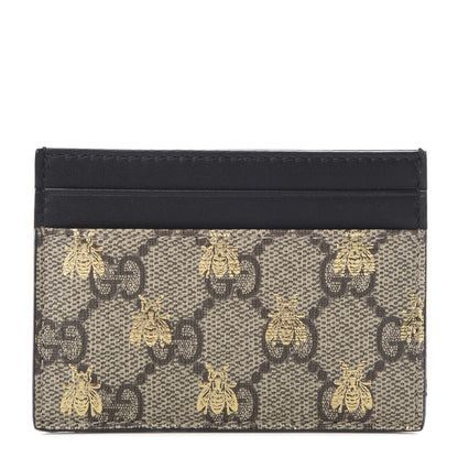 Gucci GG Supreme Monogram Bees Card Holder Black 1 of 7