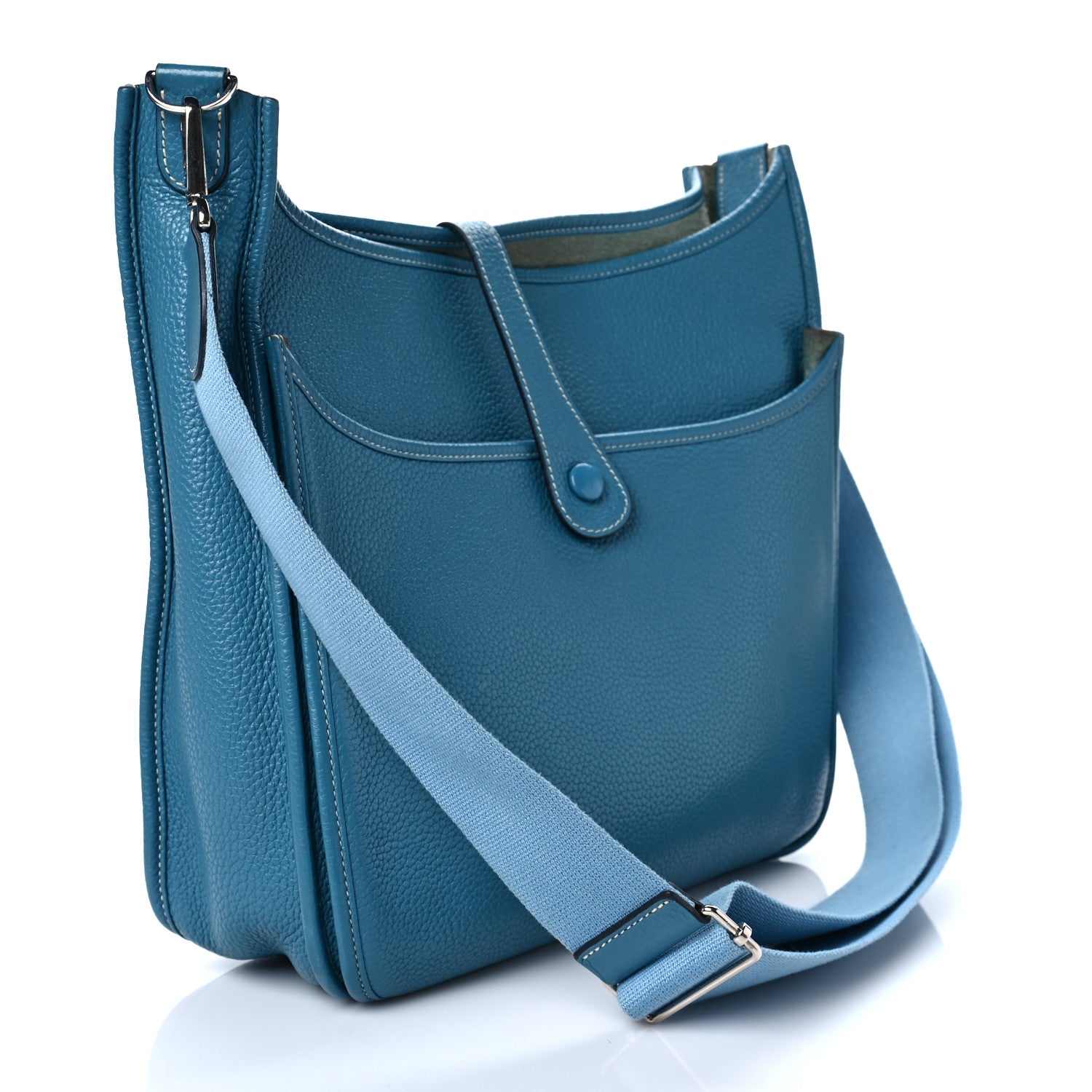 Hermes Taurillon Clemence Evelyne III GM Blue Jean 2 of 12