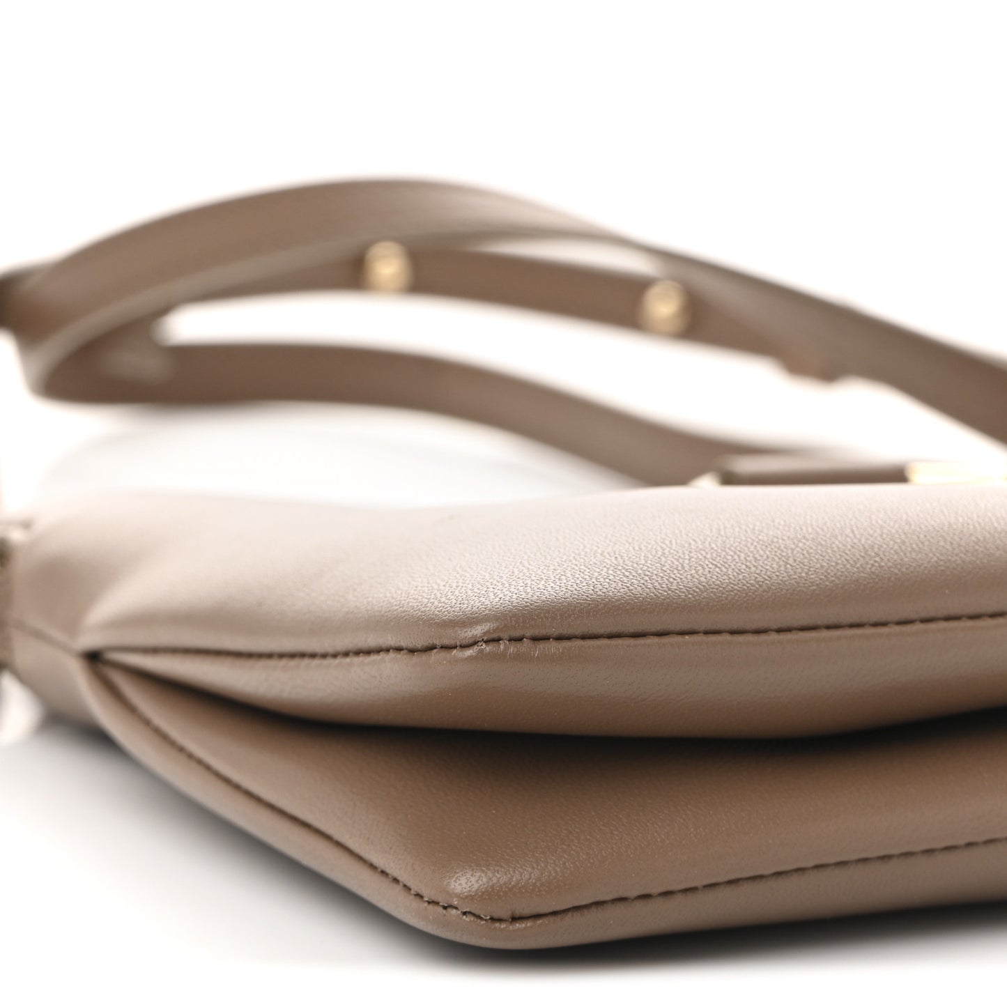 Supple Lambskin Small Faye Soft Zippered Shoulder Bag Neutral