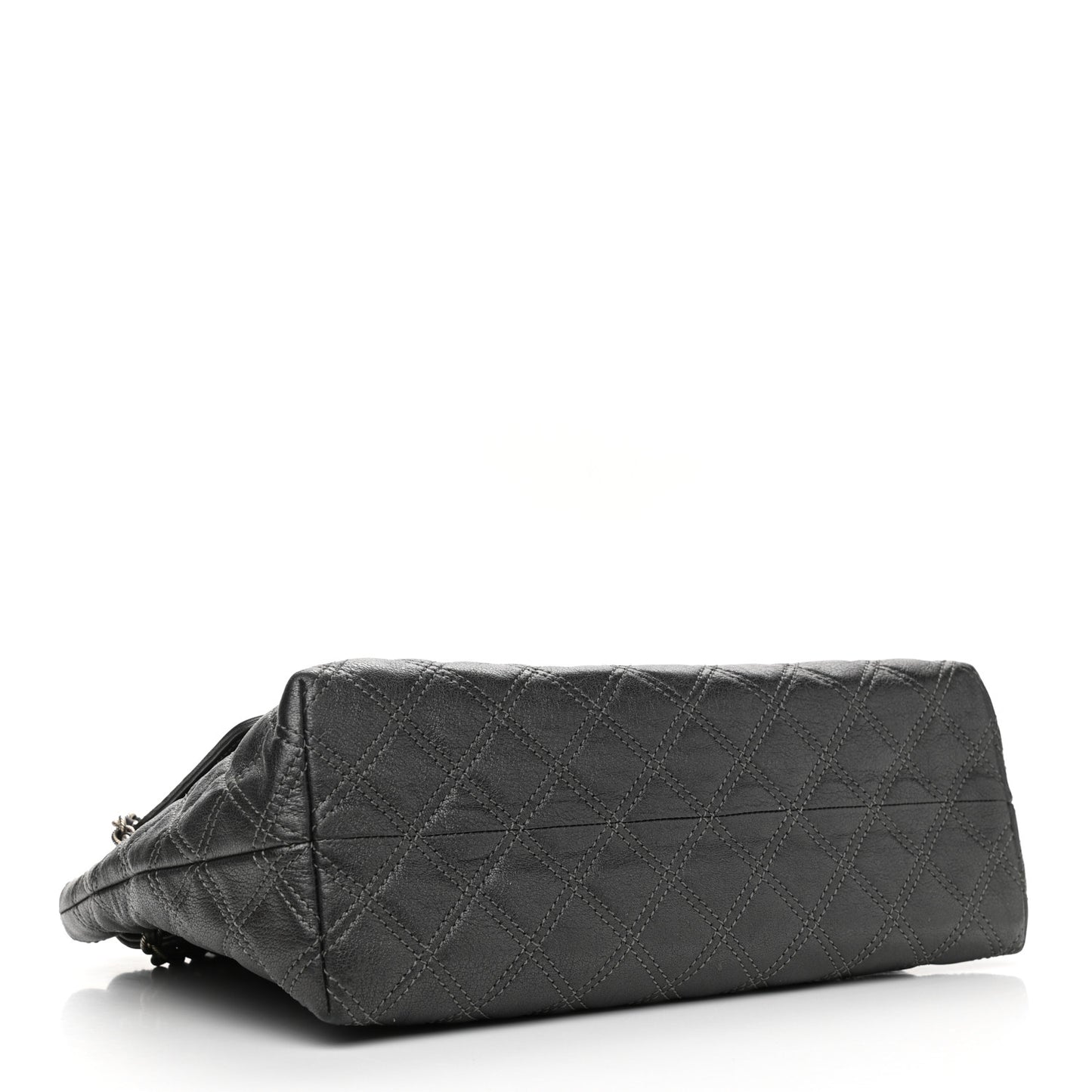 Lacquered Lambskin Baroque The XL Single Flap Pearl Anthracite
