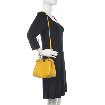 Fendi Nappa Mini Peekaboo Iconic Satchel Lime 2 of 11