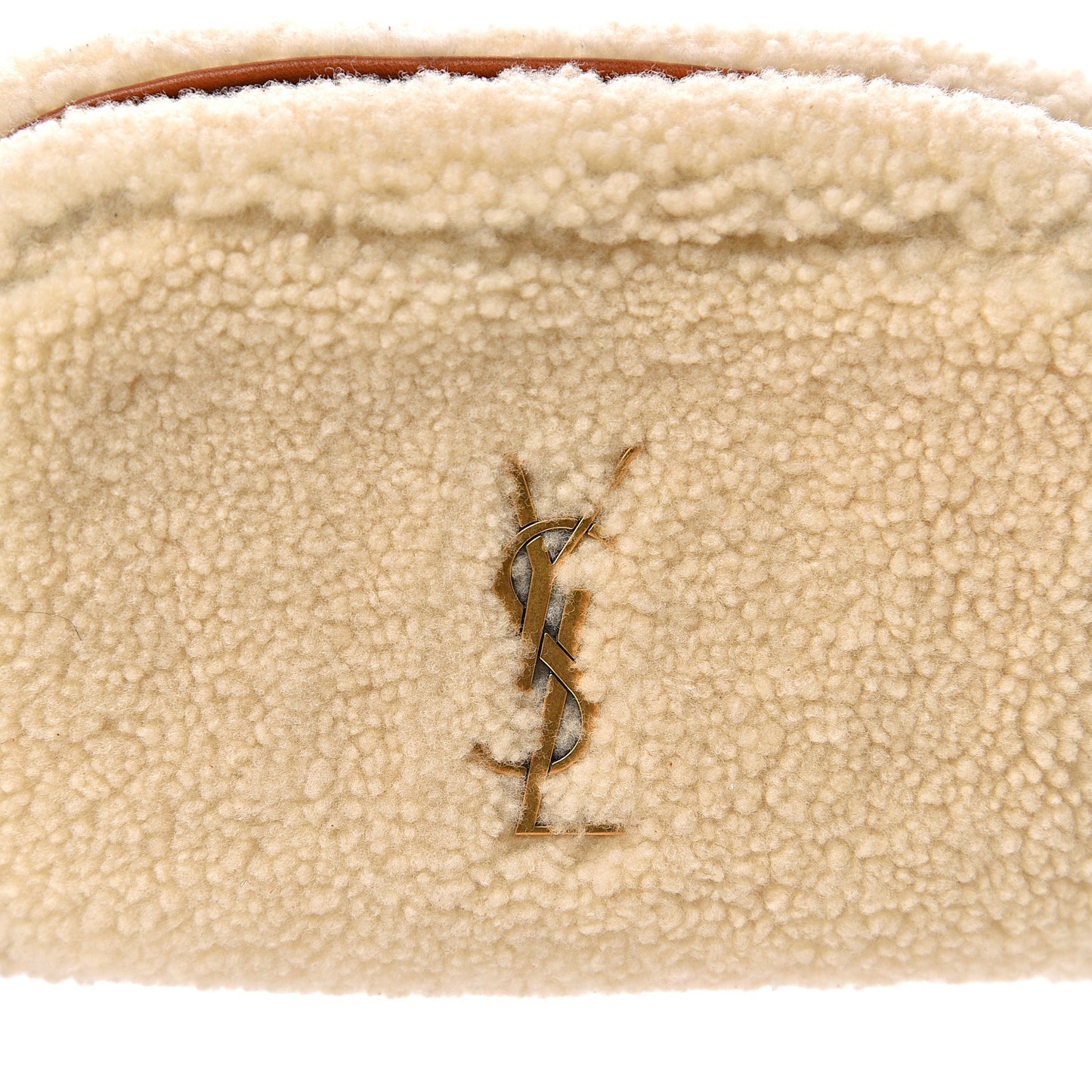 Shearling Monogram Lou Belt Bag Beige