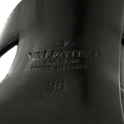 Valentino Garavani Calfskin Monochrome Roman Stud Ankle Strap 80mm Pumps 36 Black 6 of 9