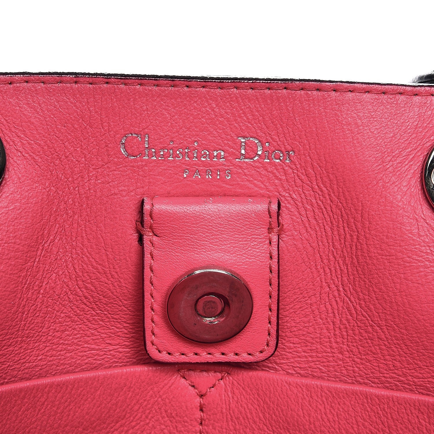 Christian Dior Bullcalf Medium Diorissimo Tote Navy Fuchsia 7 of 28