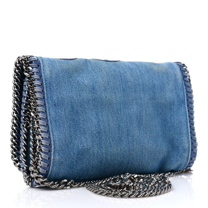Stella McCartney Eco Denim Embroidered Zigarette Falabella Crossbody Blue 3 of 9