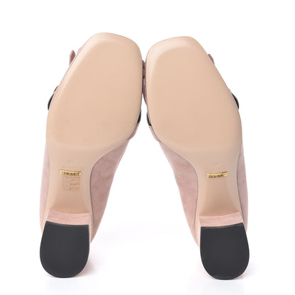 Gucci Kid Scamosciato GG Marmont Fringe 50mm Loafer Pumps 40 Crystal Pink 5 of 10