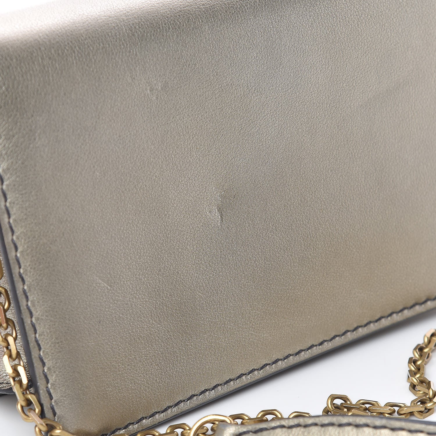 Christian Dior Metallic Calfskin Mini J'Adior Wallet On Chain Pouch Gold 11 of 13