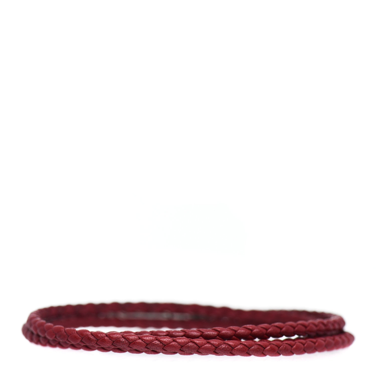 David Yurman Sterling Silver Leather Mens Chevron Triple-Wrap Bracelet Red 3 of 4