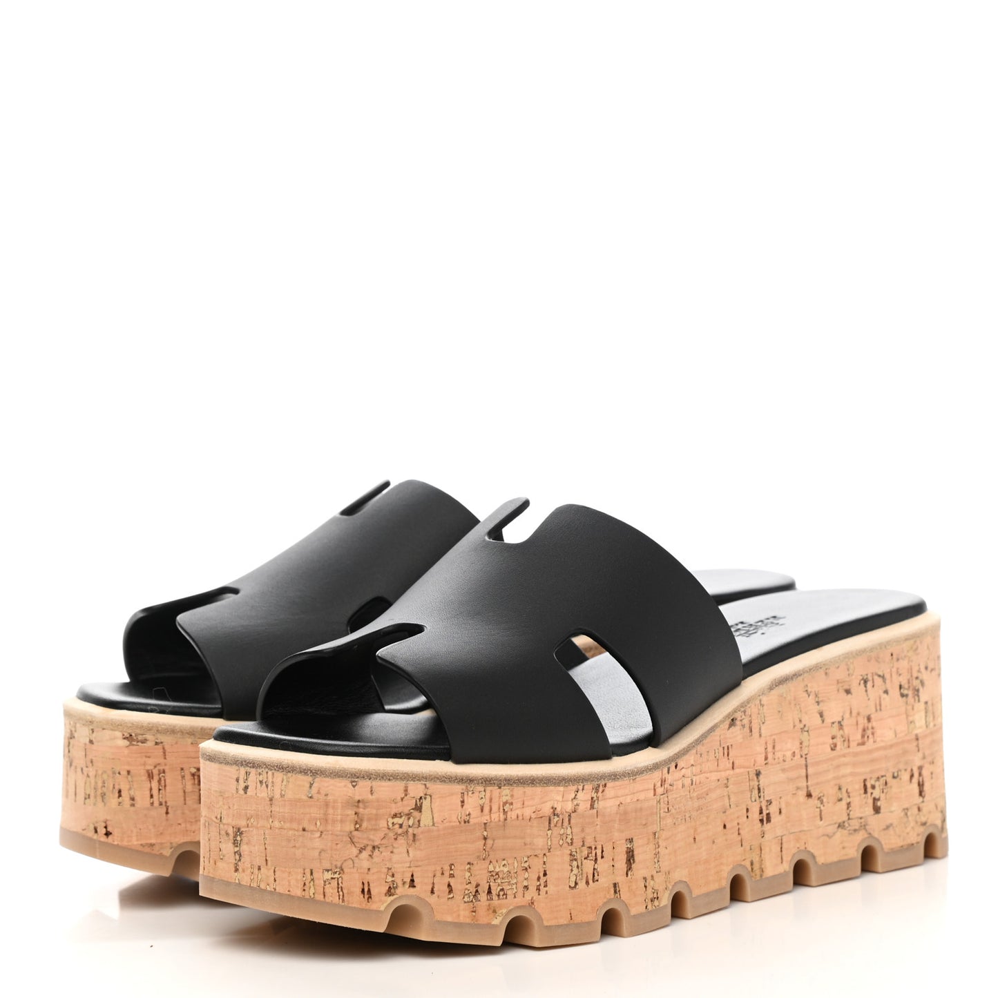 Calfskin Cork Eze 30 Sandals 35 Black