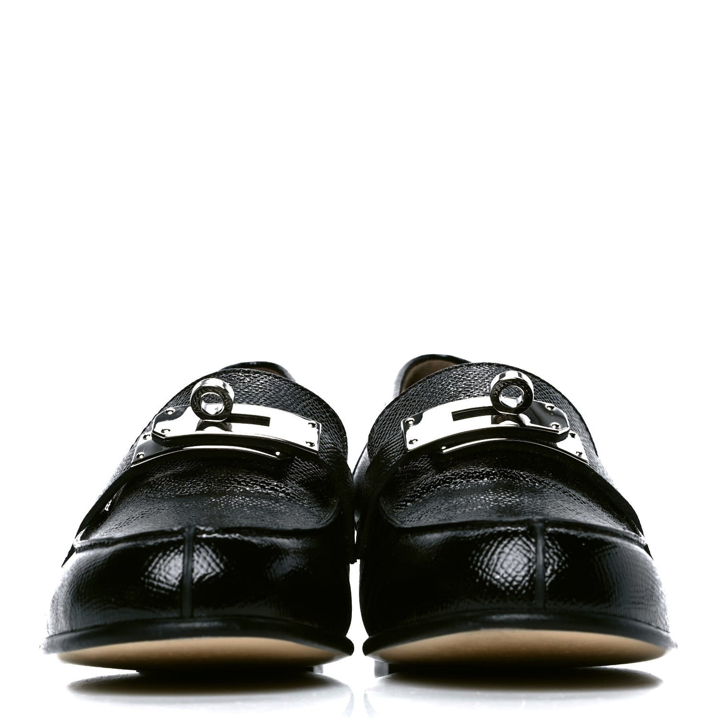Patent Epsom Womens Kelly Loafers 38 Black