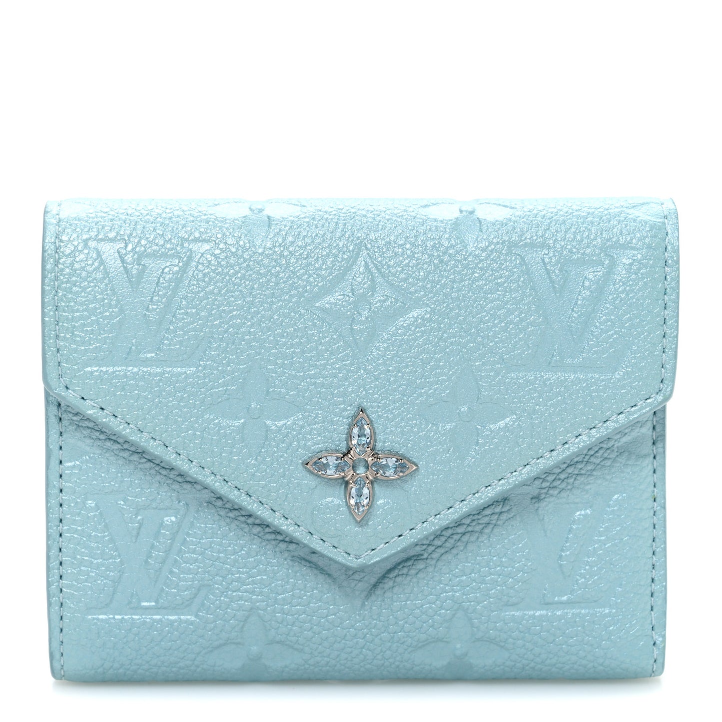 Empreinte Monogram Flower Victorine Wallet Azur Frost