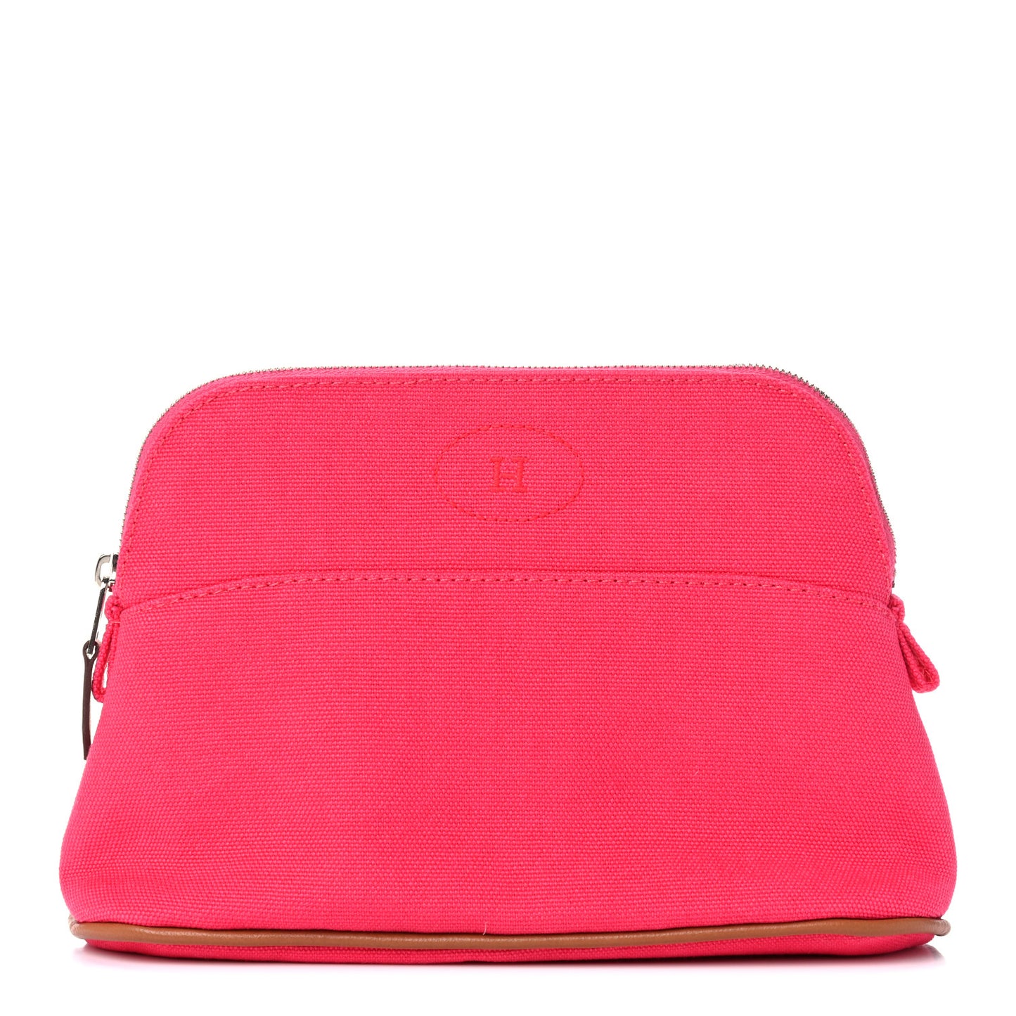 Cotton Canvas Mini Bolide Travel Cosmetic Pouch Hibiscus