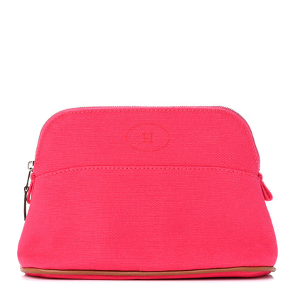 Hermes Cotton Canvas Mini Bolide Travel Cosmetic Pouch Hibiscus 1 of 11