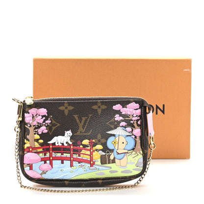 Louis Vuitton Monogram 2021 Christmas Animation Japanese Garden Mini Pochette Accessories Wisteria Pink 9 of 9