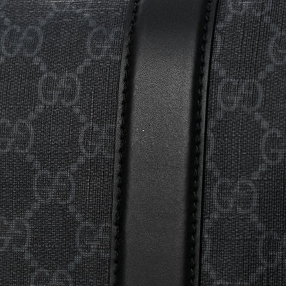 Gucci Soft GG Supreme Monogram Appia Calfskin Web Medium Carry On Duffle Bag Black Grey 12 of 15
