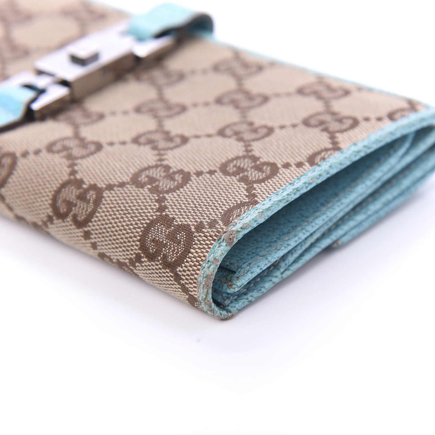 Monogram Calfskin Blake Continental Wallet Turquoise