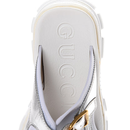 Gucci Metallic Nappa Aguru Slide Sandals 40.5 Argent Great White 10 of 12