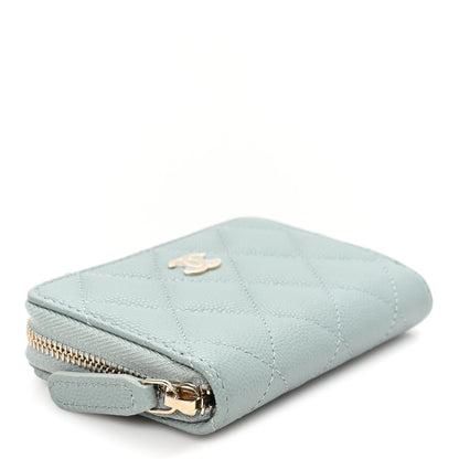 Chanel Caviar Quilted Zip Around Coin Purse Wallet Grey 4 of 7