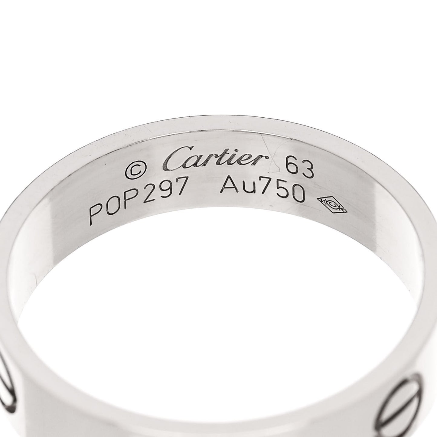 18K White Gold 5.5mm LOVE Ring 63 10.5