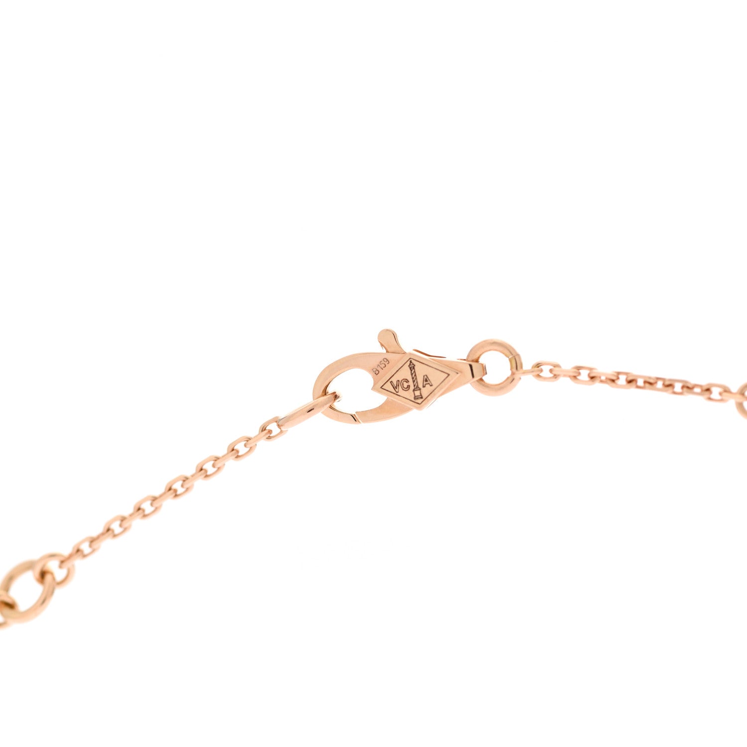 Van Cleef & Arpels 18K Rose Gold Carnelian Sweet Alhambra Pendant Necklace 6 of 7