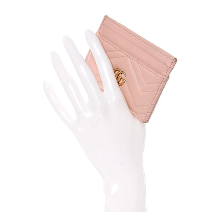 Gucci Calfskin Matelasse GG Marmont Card Holder Perfect Pink 2 of 12
