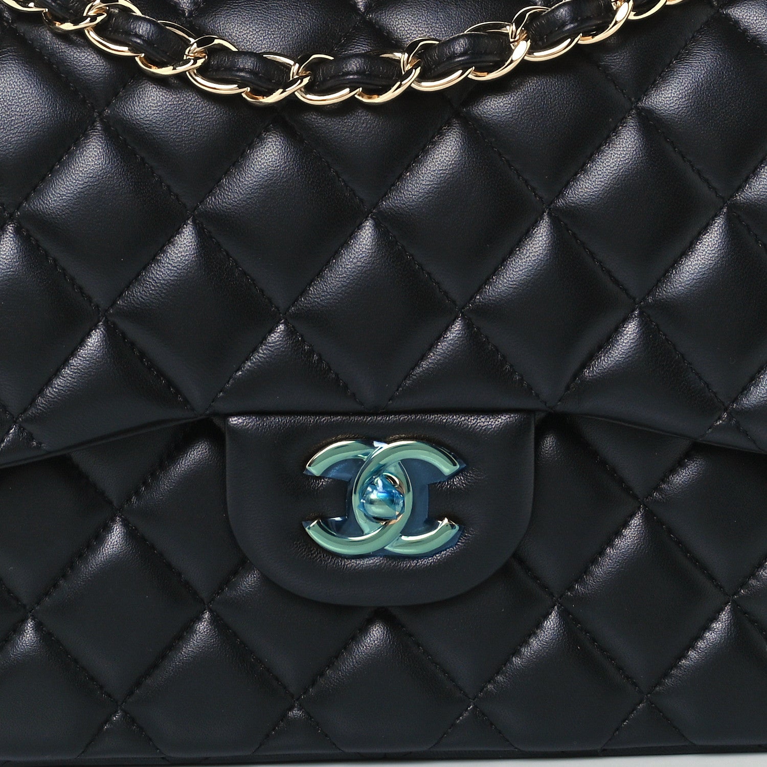 Chanel Lambskin Quilted Jumbo Double Flap Black 8 of 11