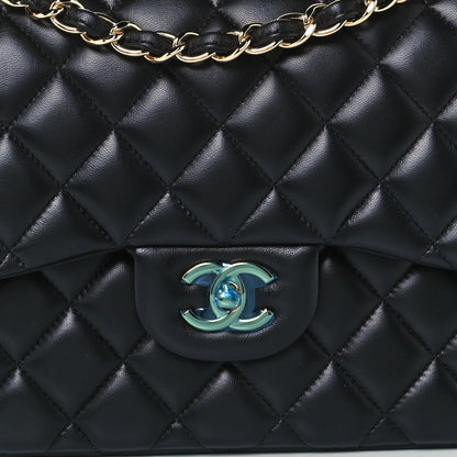 Chanel Lambskin Quilted Jumbo Double Flap Black 8 of 11