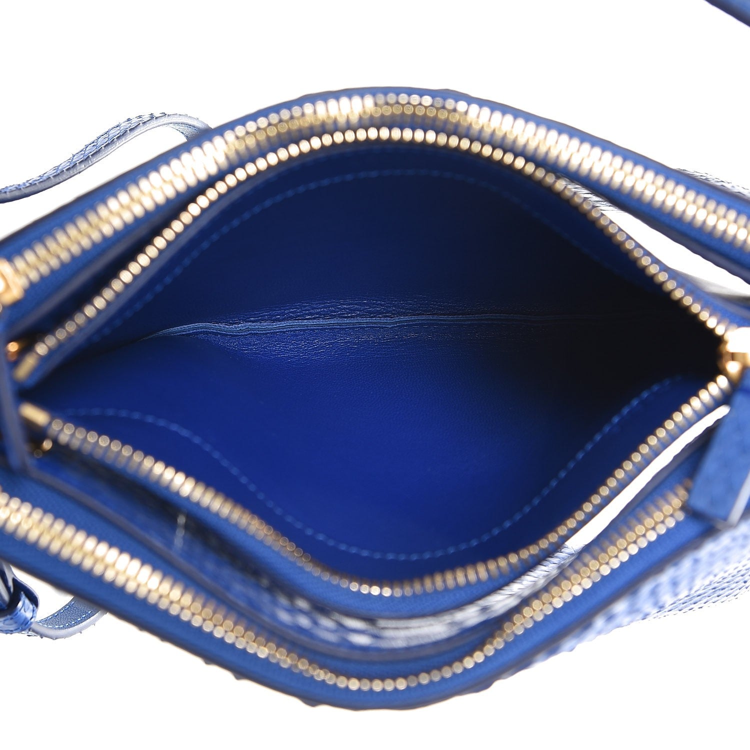 Celine Python Small Trio Crossbody Bag Royal Blue 5 of 7