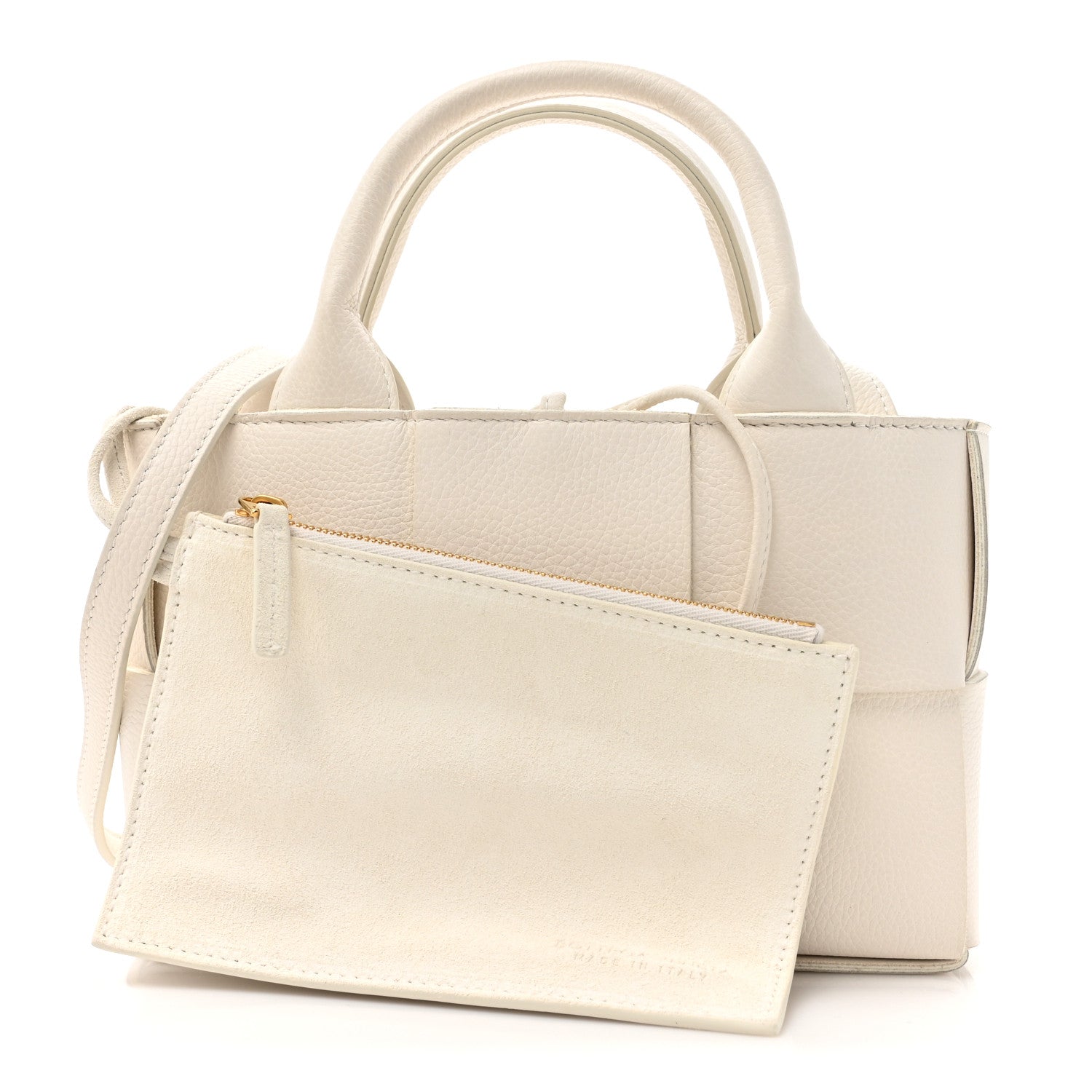Bottega Veneta Lambskin Maxi Intreccio Candy Arco Tote White 3 of 12