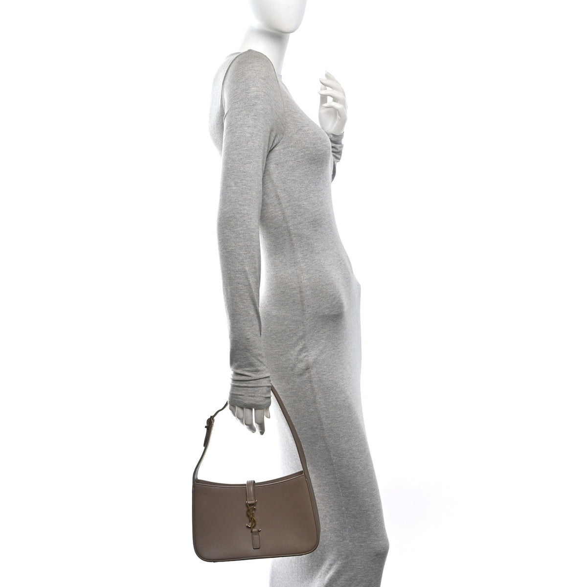 Saint Laurent Smooth Calfskin Le 5 A 7 Hobo Taupe 2 of 10