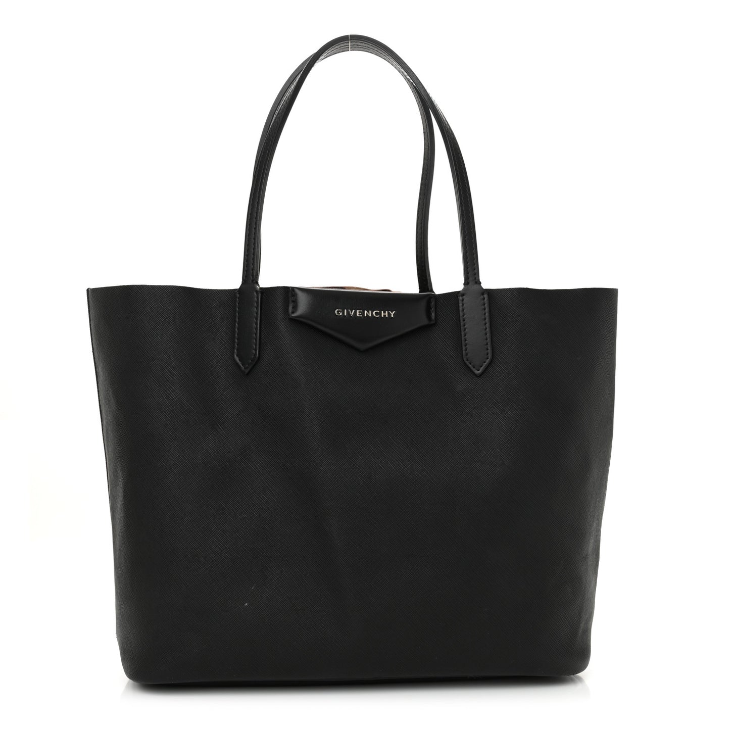 Coated Canvas Medium Antigona Tote Black