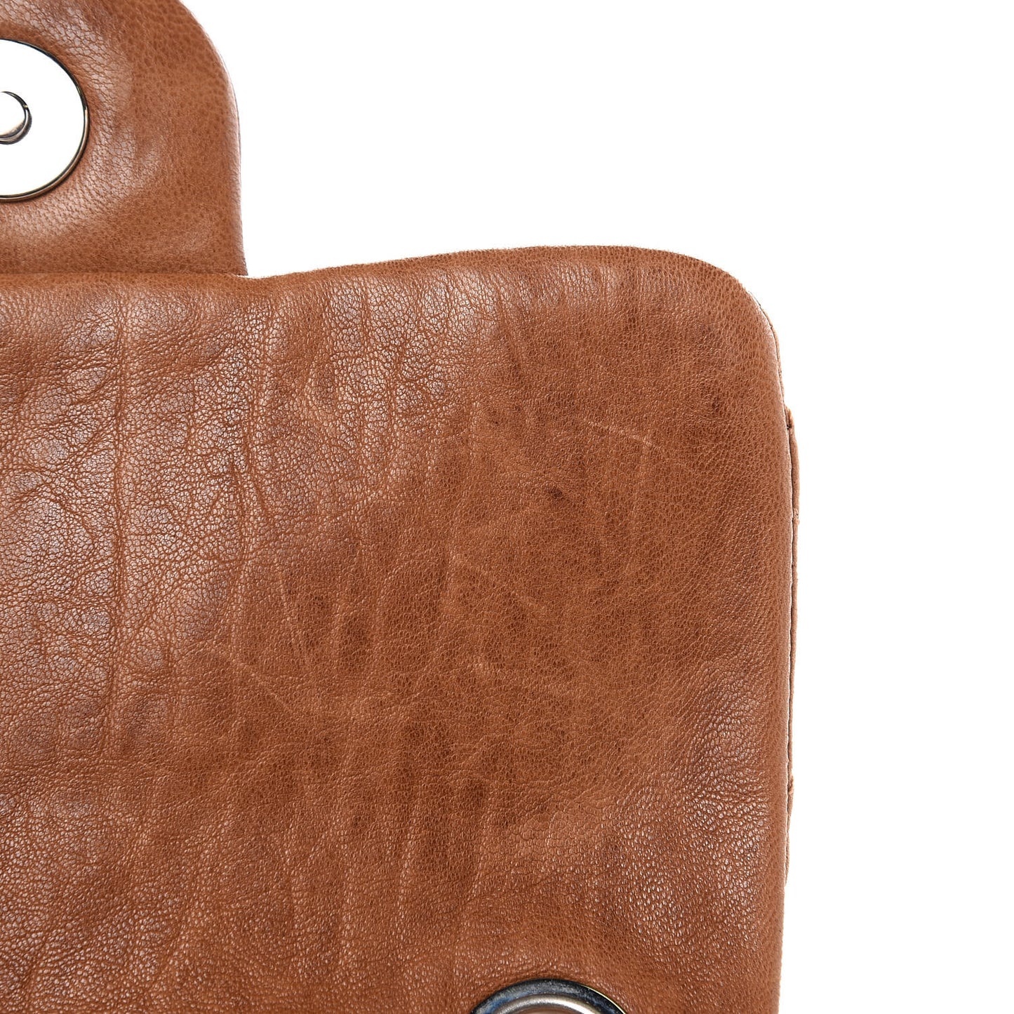 Washed Lambskin Mini Chain Around Messenger Brown
