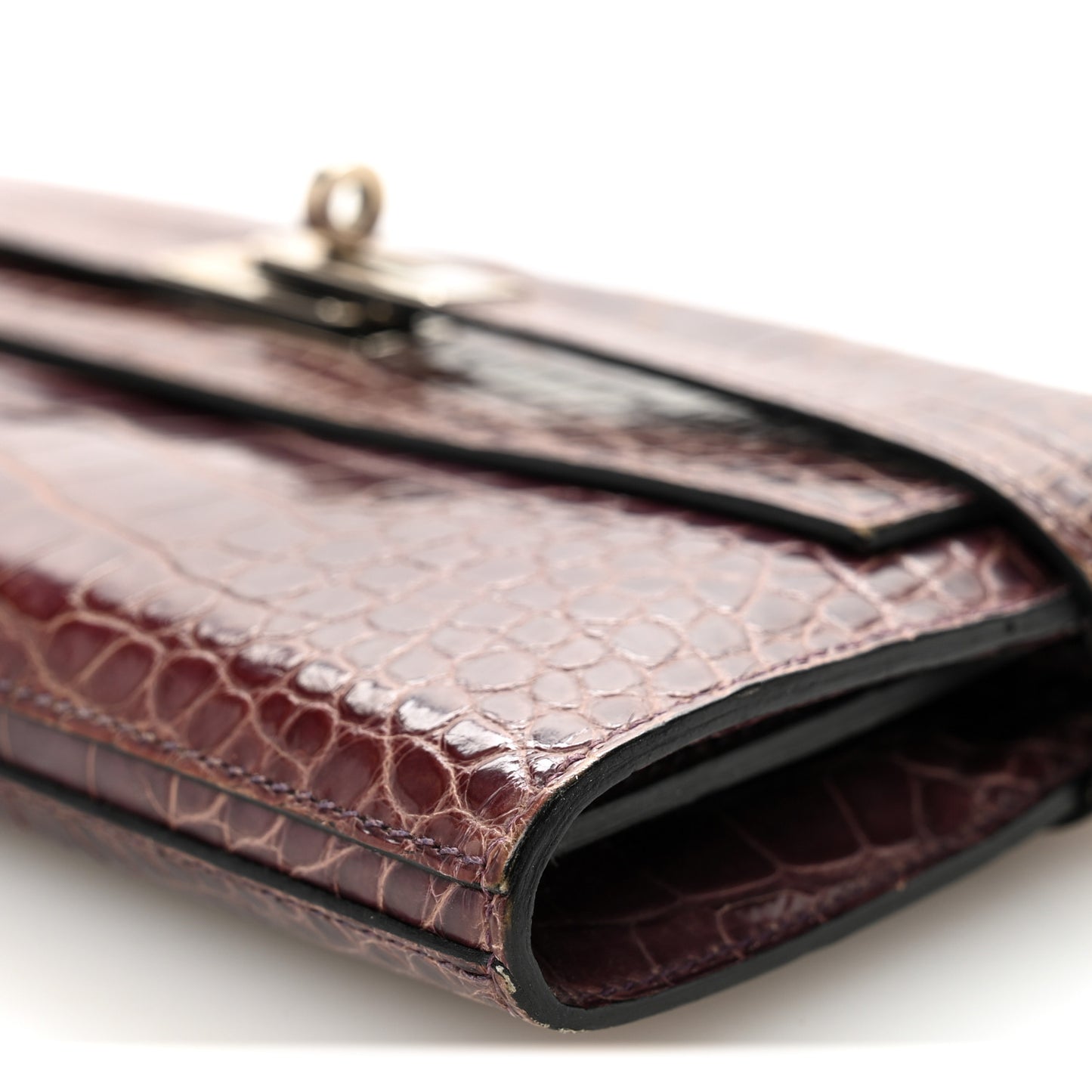 Shiny Alligator Kelly Longue Wallet Amethyst