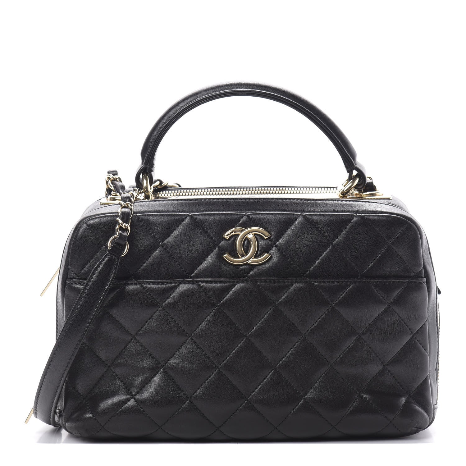 Chanel Lambskin Quilted Medium Trendy CC Bowling Bag Black 1 of 15