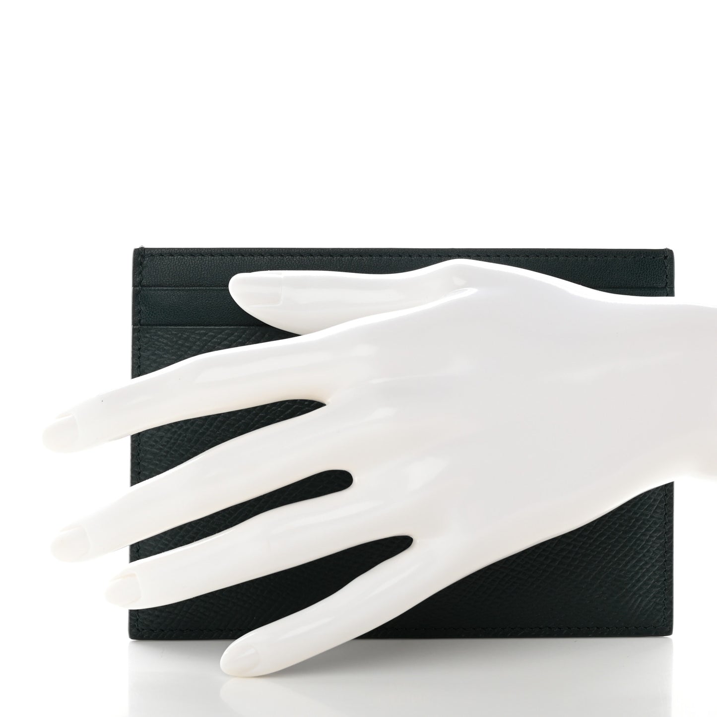 Grained Calfskin Card Holder Amazone