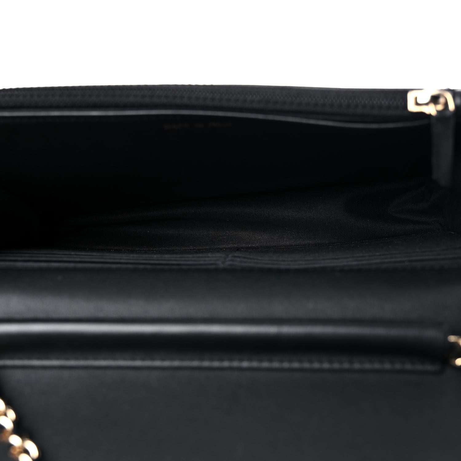 Chanel Calfskin Chevron Boy Wallet On Chain WOC Black 5 of 15