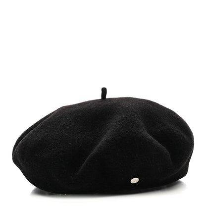 Hermes Merino Wool Silk Brides de Gala En Desordre Bonnie Beret 58 Black 5 of 10