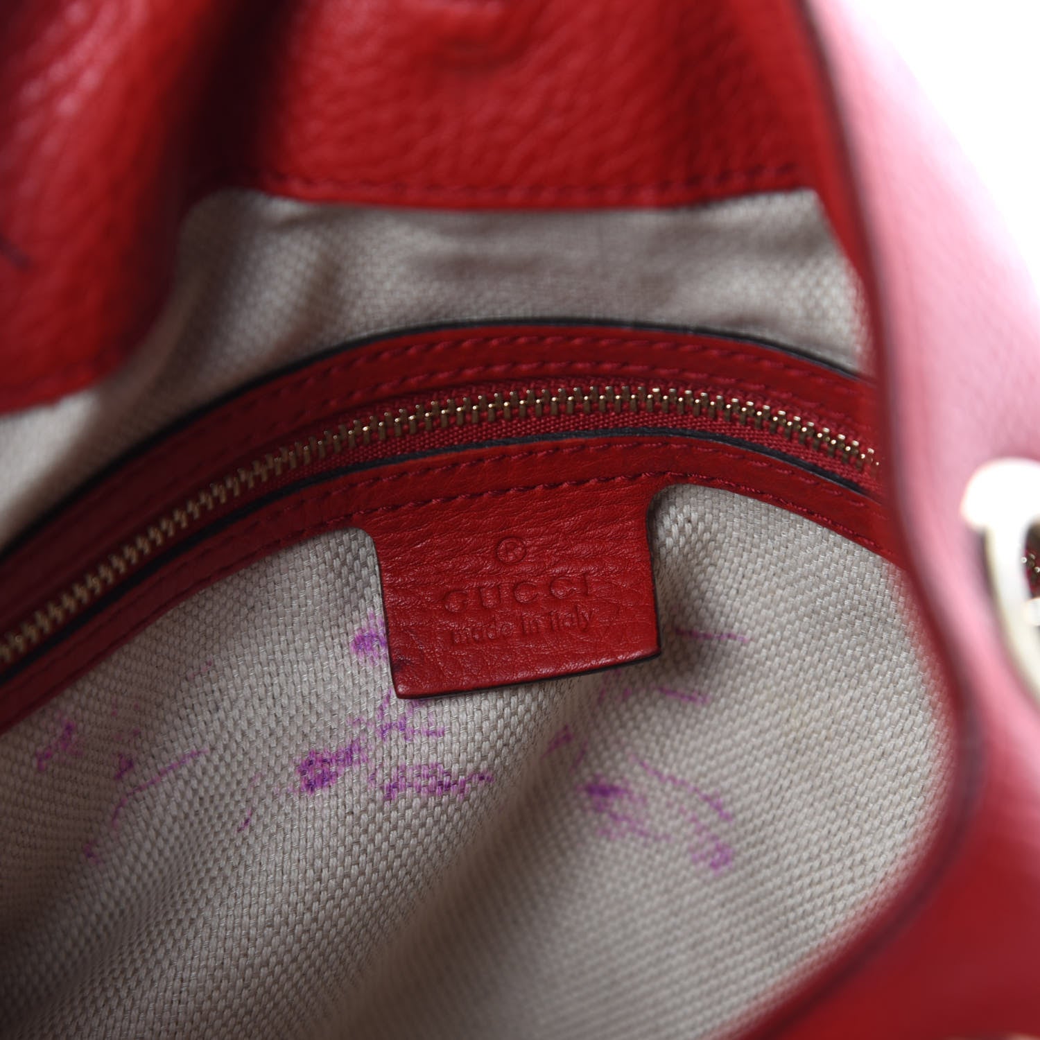 Gucci Pebbled Calfskin Medium Soho Chain Shoulder Bag Tabasco Red 8 of 12