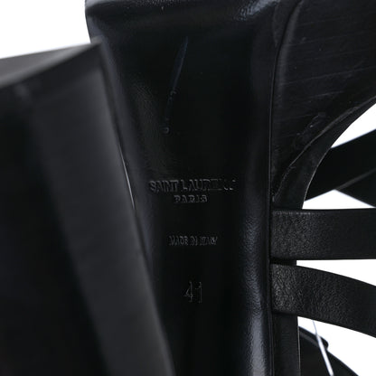 Saint Laurent Calfskin 105 Platz Platform Sandals 41 Black 6 of 8