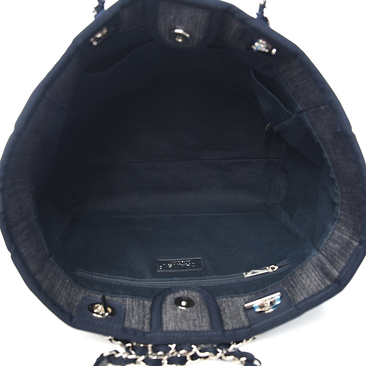 Chanel Denim Small Deauville Tote Dark Blue 4 of 11