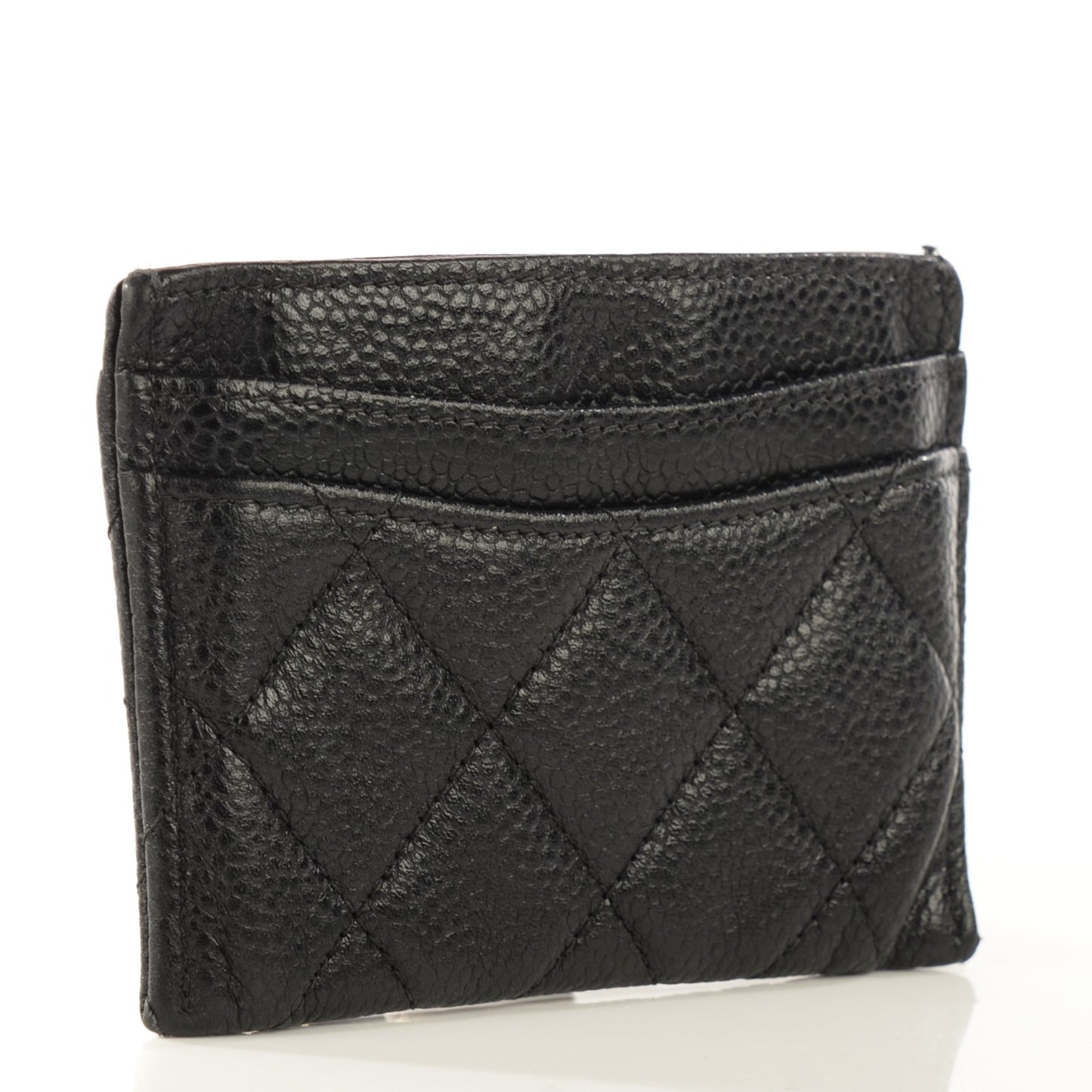 Caviar Quilted Card Holder Black