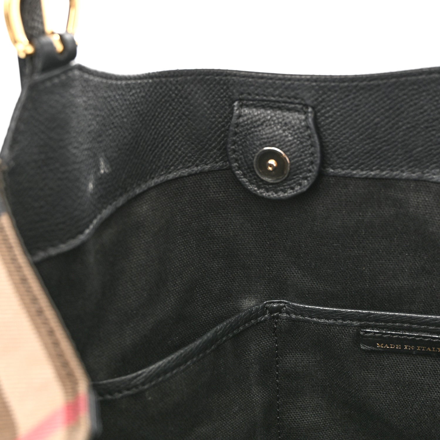Burberry Grainy Calfskin House Check Small Canterbury Black 12 of 18
