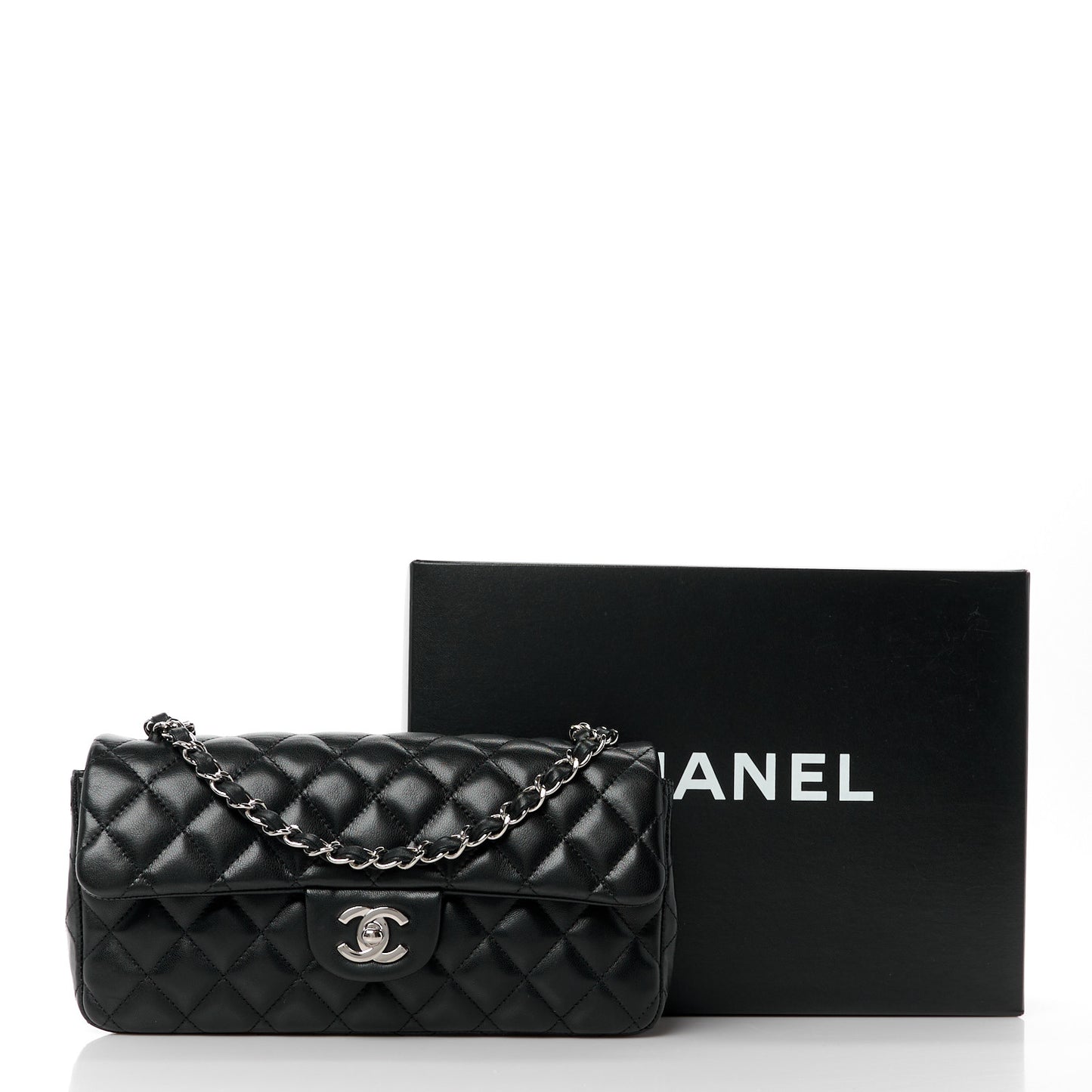 Lambskin Quilted East West Flap Black
