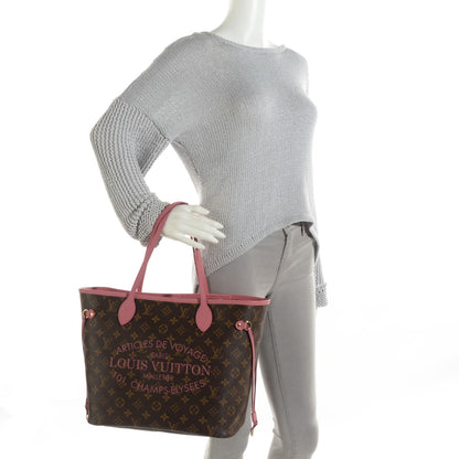 Louis Vuitton Monogram Articles de Voyage Ikat Neverfull MM Rose Velours 2 of 7