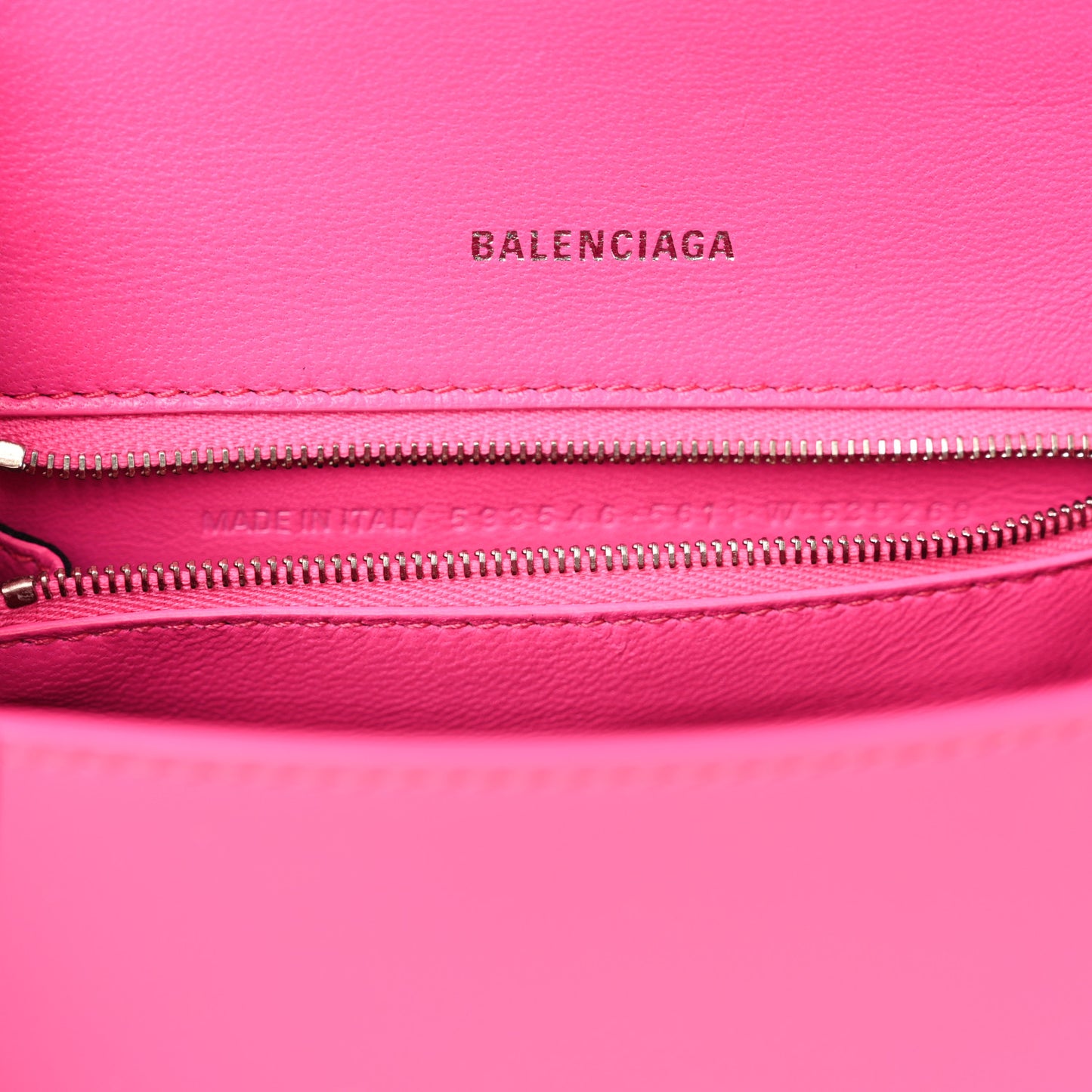 Shiny Box Calfskin Small Hourglass Top Handle Bag Acid Fuchsia