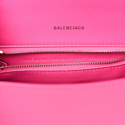 Balenciaga Shiny Box Calfskin Small Hourglass Top Handle Bag Acid Fuchsia 7 of 11