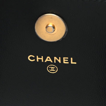 Chanel Lambskin Quilted CC Pouch With Handle Black 7 of 13