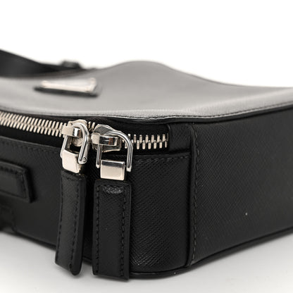 Prada Saffiano Crossbody Messenger Bag Black 10 of 12