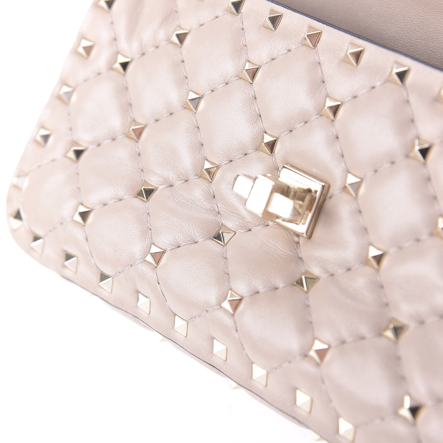 Valentino Garavani Nappa Small Rockstud Spike Shoulder Bag Poudre 10 of 11