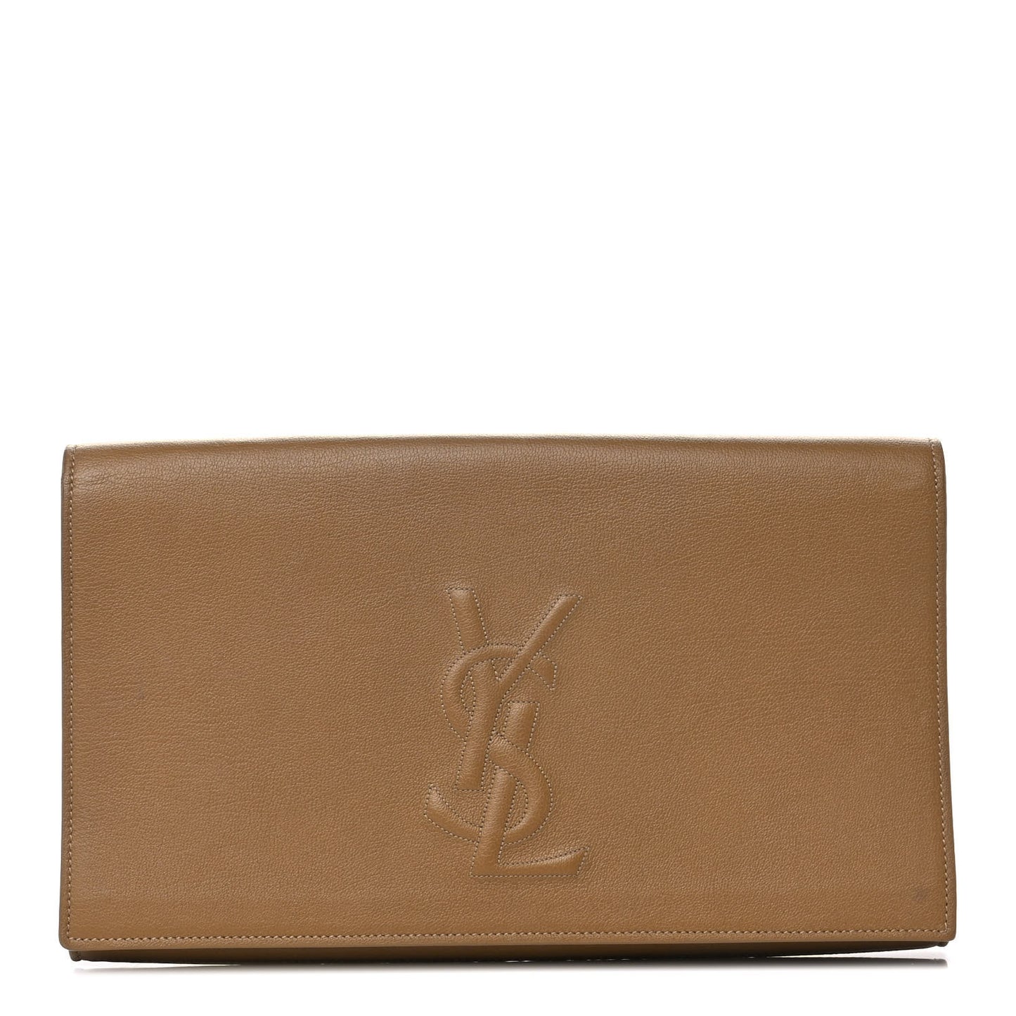 Goatskin Large Belle De Jour Clutch Beige